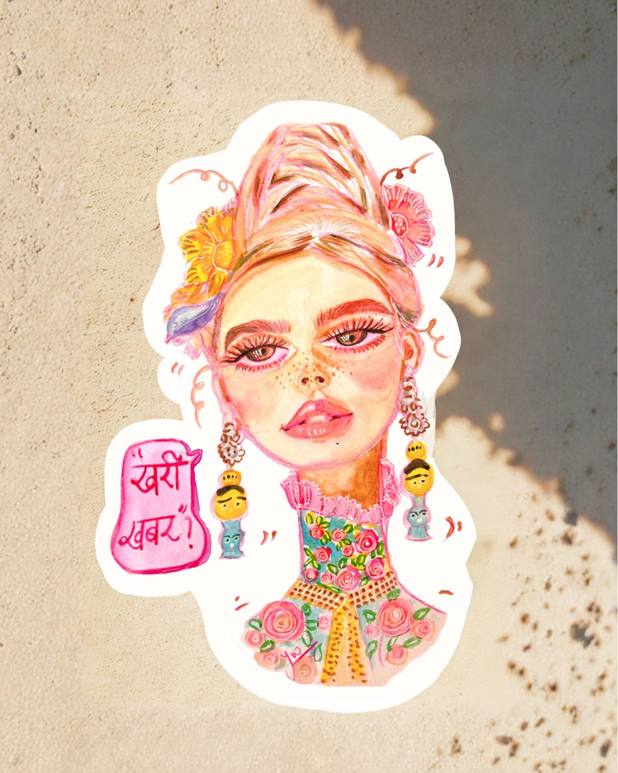 Opal – Handmade Art Sticker (Konkani Quote)