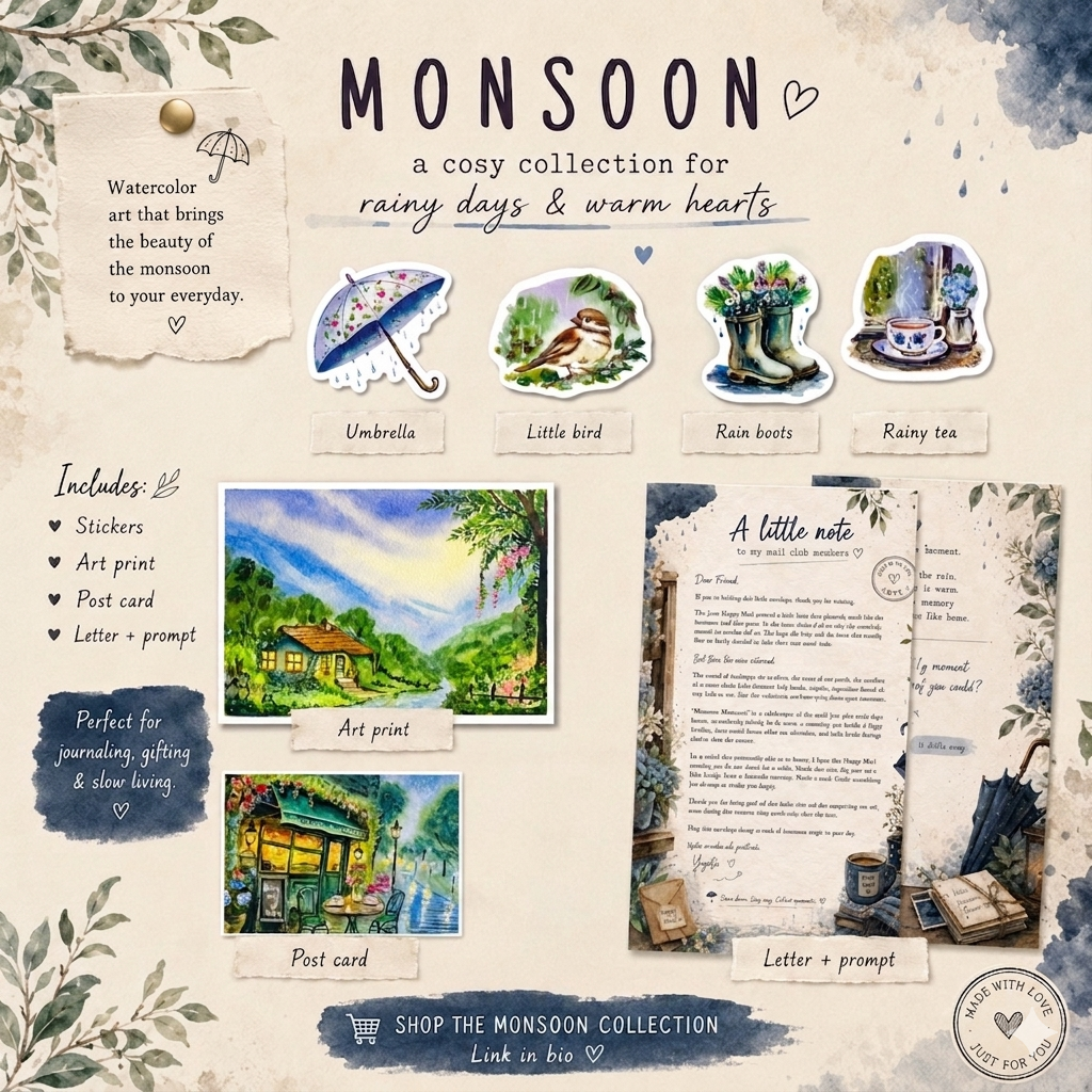 Monsoon Happy Mail ✉️ A limited-edition art surprise in your mailbox (Copy)