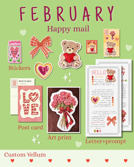 February Happy Mail ✉️ A limited-edition art surprise in your mailbox