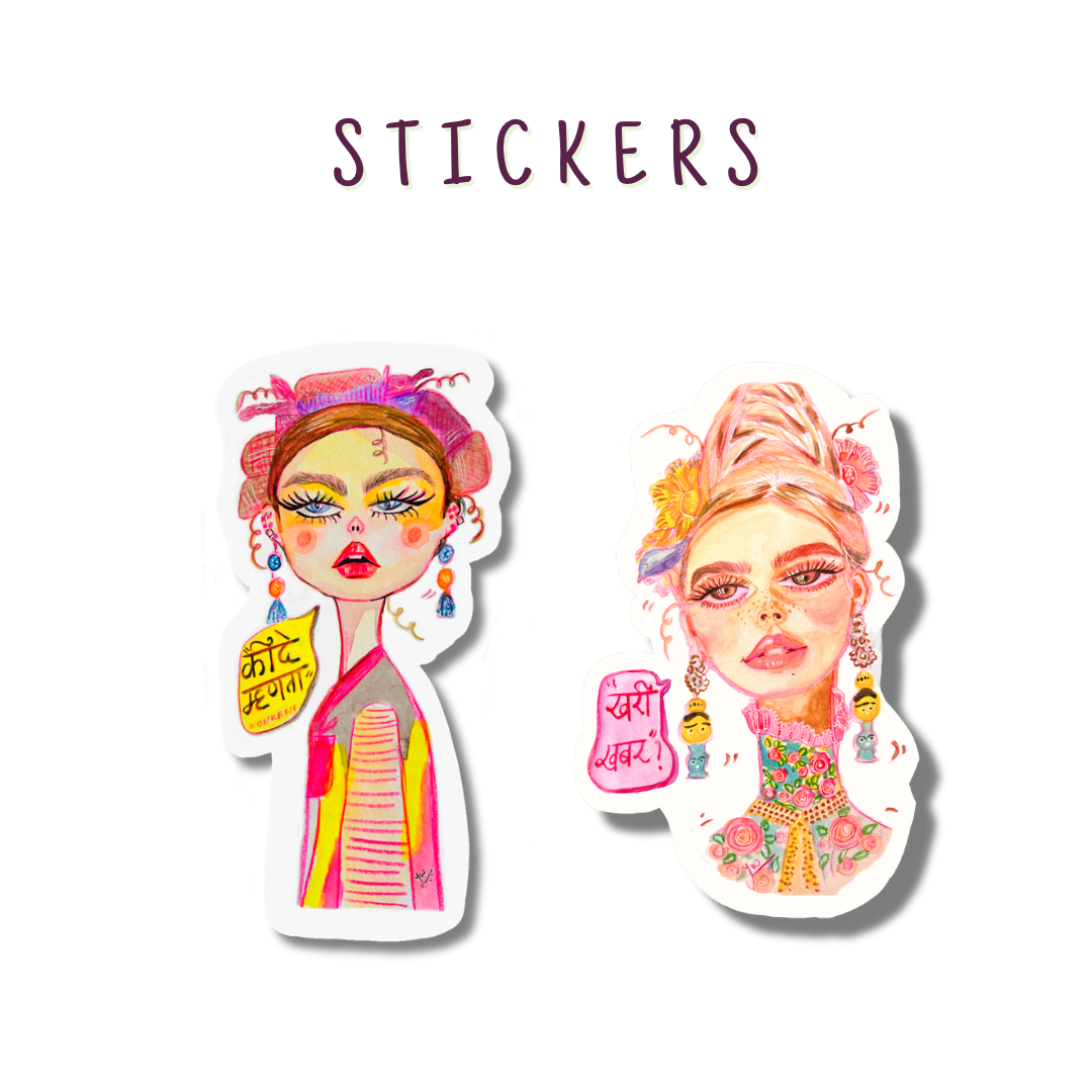 Susegad Summer — Set of 2 Handmade Watercolour Art Stickers 🌴