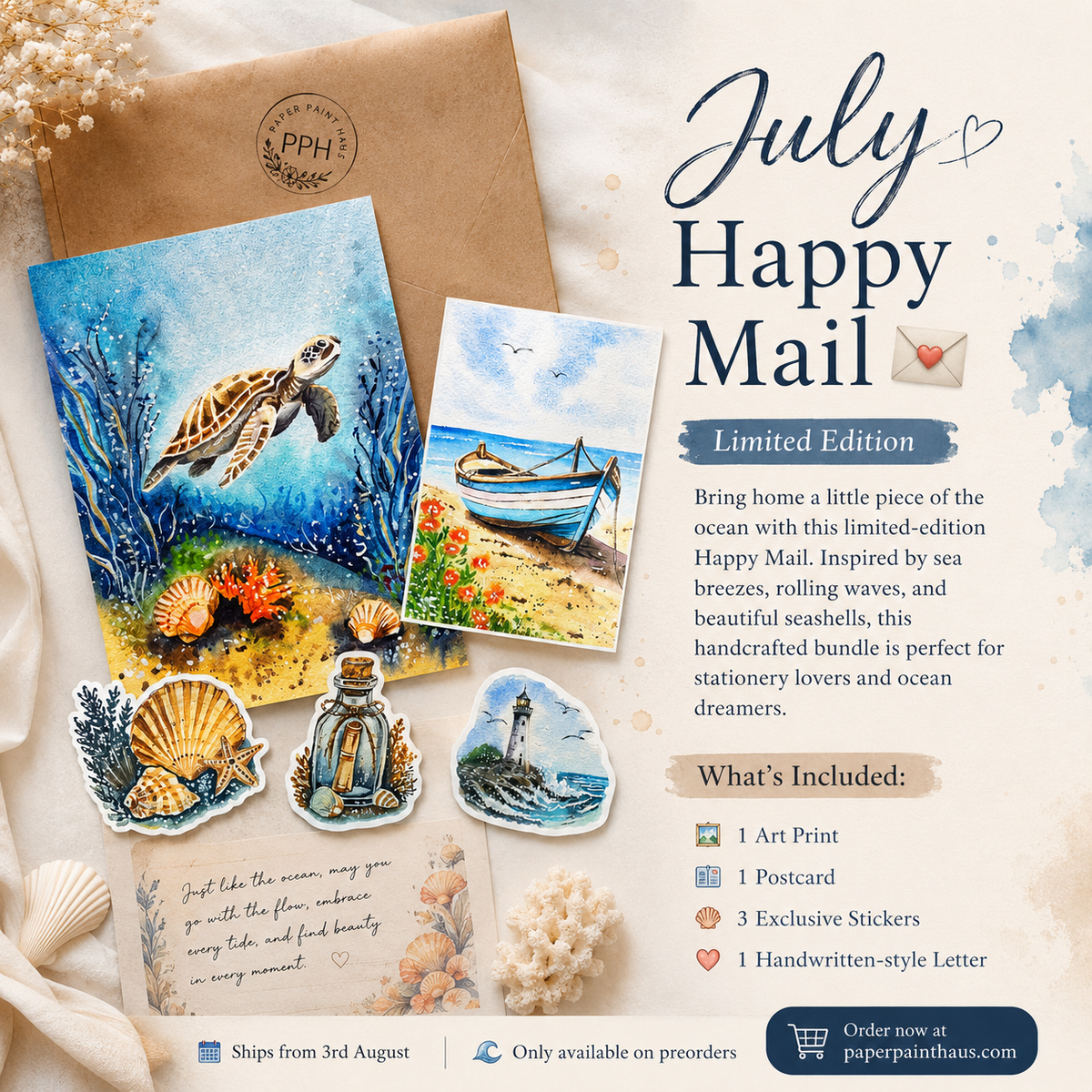 Sea & Seashells Happy Mail – July Edition 🐚🌊