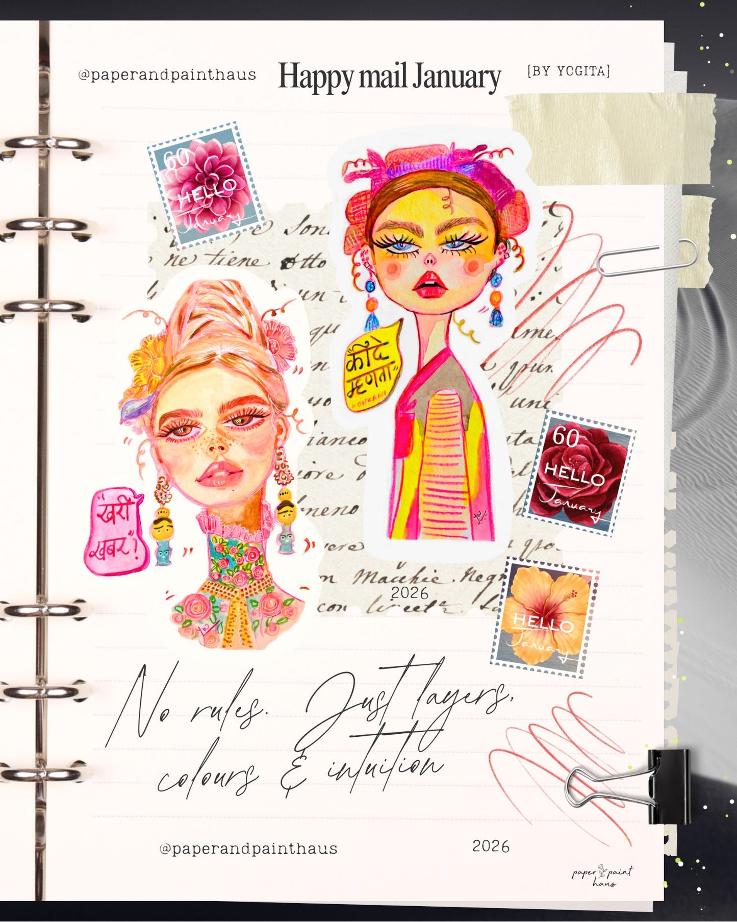 Ruby - Handmade Art Sticker (Konkani Quote)