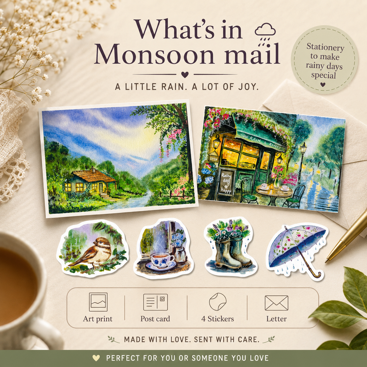 Monsoon Happy Mail ✉️  A limited-edition art surprise in your mailbox (Copy)