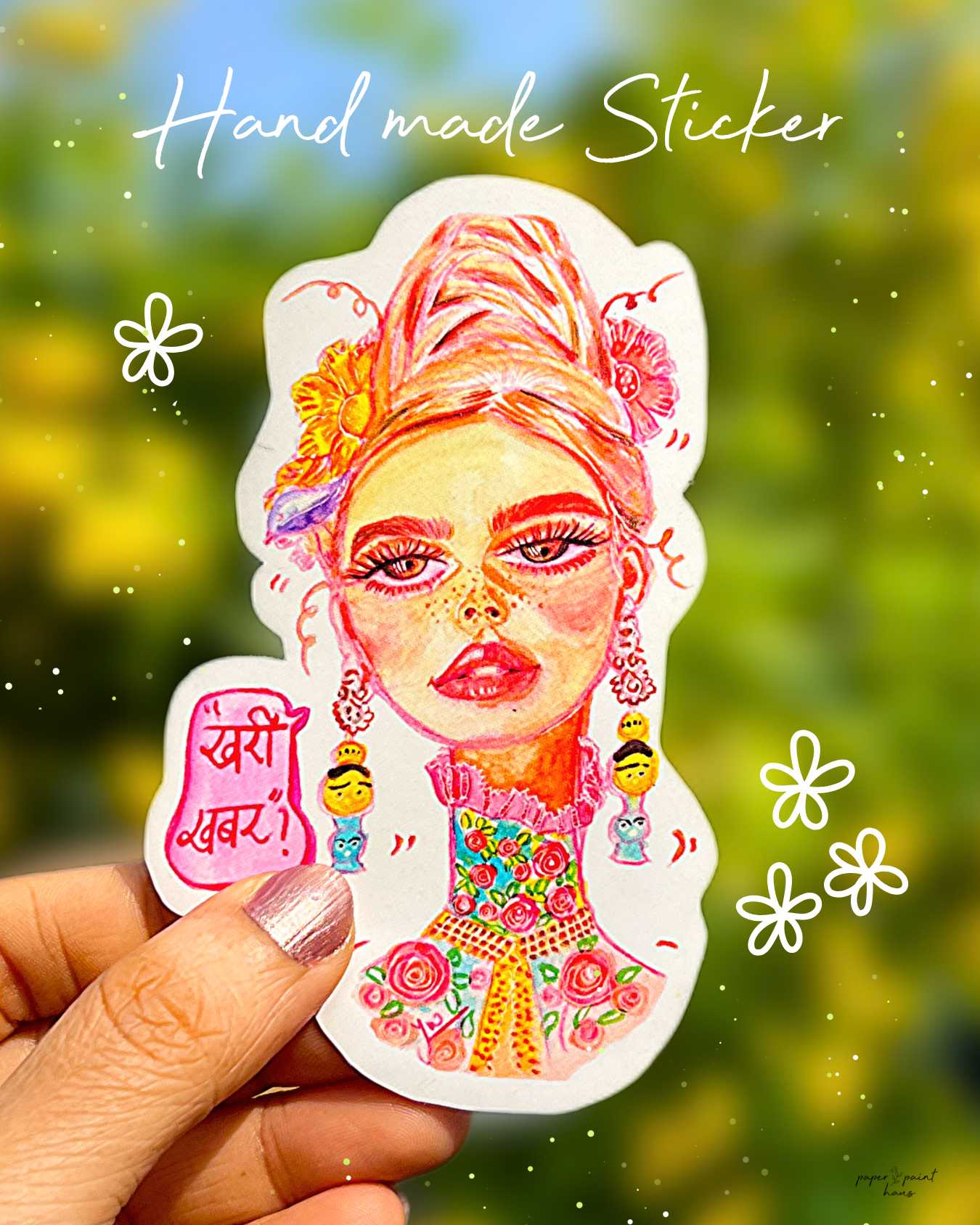 Opal – Handmade Art Sticker  (Konkani Quote)