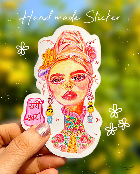 Opal – Handmade Art Sticker  (Konkani Quote)
